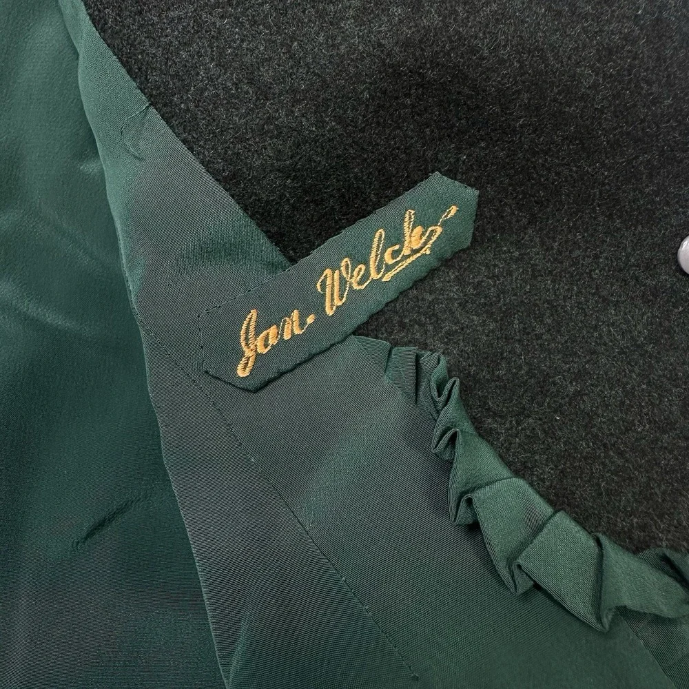Vintage Wool Jacket Womens Small Hunter‎ Green Handmade Japan 40s 50s Jan Welch